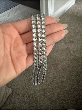 Swarovski Crystal Stretch Bracelet - Clear Rhinestone Wristband